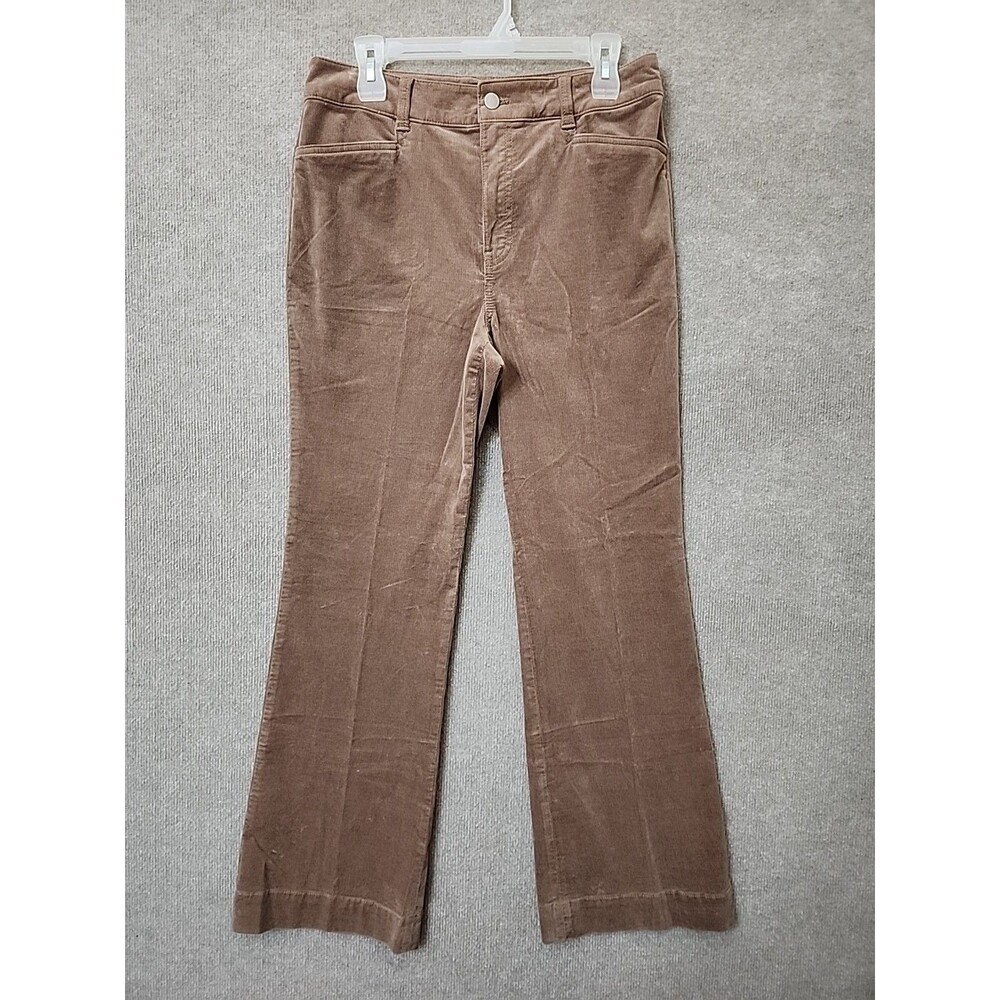 Talbots Corduroy Flared Leg Pants Womens 8 Brown Stretch Trouser NEW